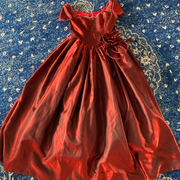 Elegant Cognac (dark orange) vintage look dress - Picture 9 of 16